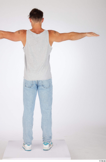 Darren blue jeans casual dressed grey tank top standing t-pose…